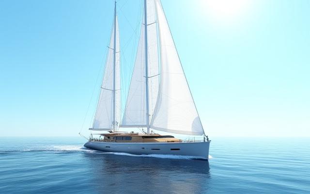 Yacht Stella Maris naviguant en mer, luxueux et élégant